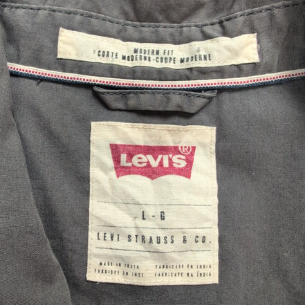 Chemise Levi's marron gris uni manches courtes western cowboy taille L 2 poches
