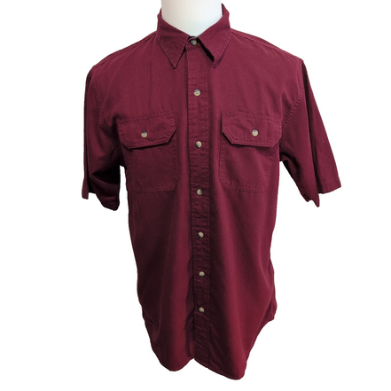 Chemise Wrangler Manches Courtes Bordeaux à Poches Taille M