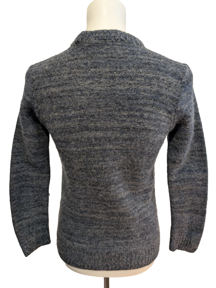Pull Carhartt Col Rond Laine Épaisse Bleu Gris Vintage Femme Taille S