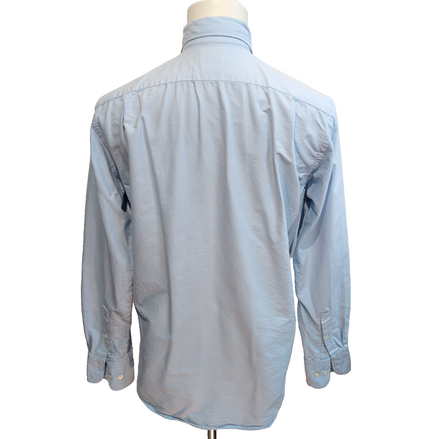 Chemise Lacoste M 38 Bleu Clair Unie Logo Crocodile Brodé Poche manches longues