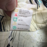 Chemise Hawaïenne Island Fever L Beige Vert Palmiers 100% Rayonne