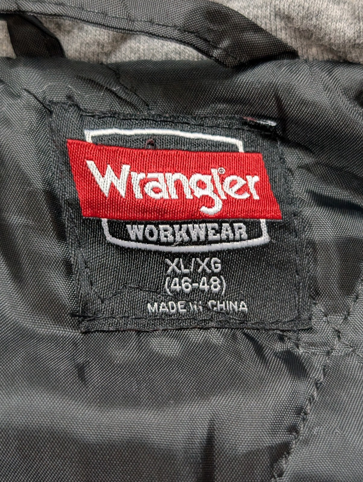Blouson Wrangler Workwear XL 46/48 Veste Matelassée Chaude Capuche Noir