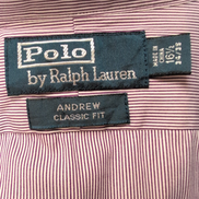 Chemise Polo Ralph Lauren Andrew Classic Fit L/XL Bordeaux Rayures Coton