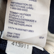 Pull Tommy Hilfiger Femme Rare Col Montant à Pressions - Marine & Blanc M