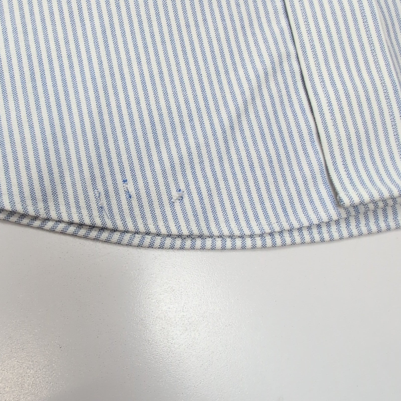 Chemise L.L. Bean Bleu à Rayures Wrinkle Resistant 1 Poche - Taille L