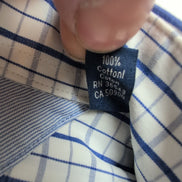 Chemise Tommy Hilfiger L Blanc Bleu Rayures Coton Regular Fit manches longues