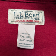 CHEMISE L.L. BEAN FLANELLE ROUGE XXL VINTAGE Chamoisette Workwear