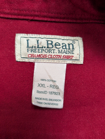 CHEMISE L.L. BEAN FLANELLE ROUGE XXL VINTAGE Chamoisette Workwear