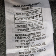 Pull CARHARTT Épais 80% Laine d'Agneau Vert Kaki Femme Taille L (Petit)