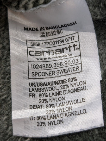 Pull CARHARTT Épais 80% Laine d'Agneau Vert Kaki Femme Taille L (Petit)