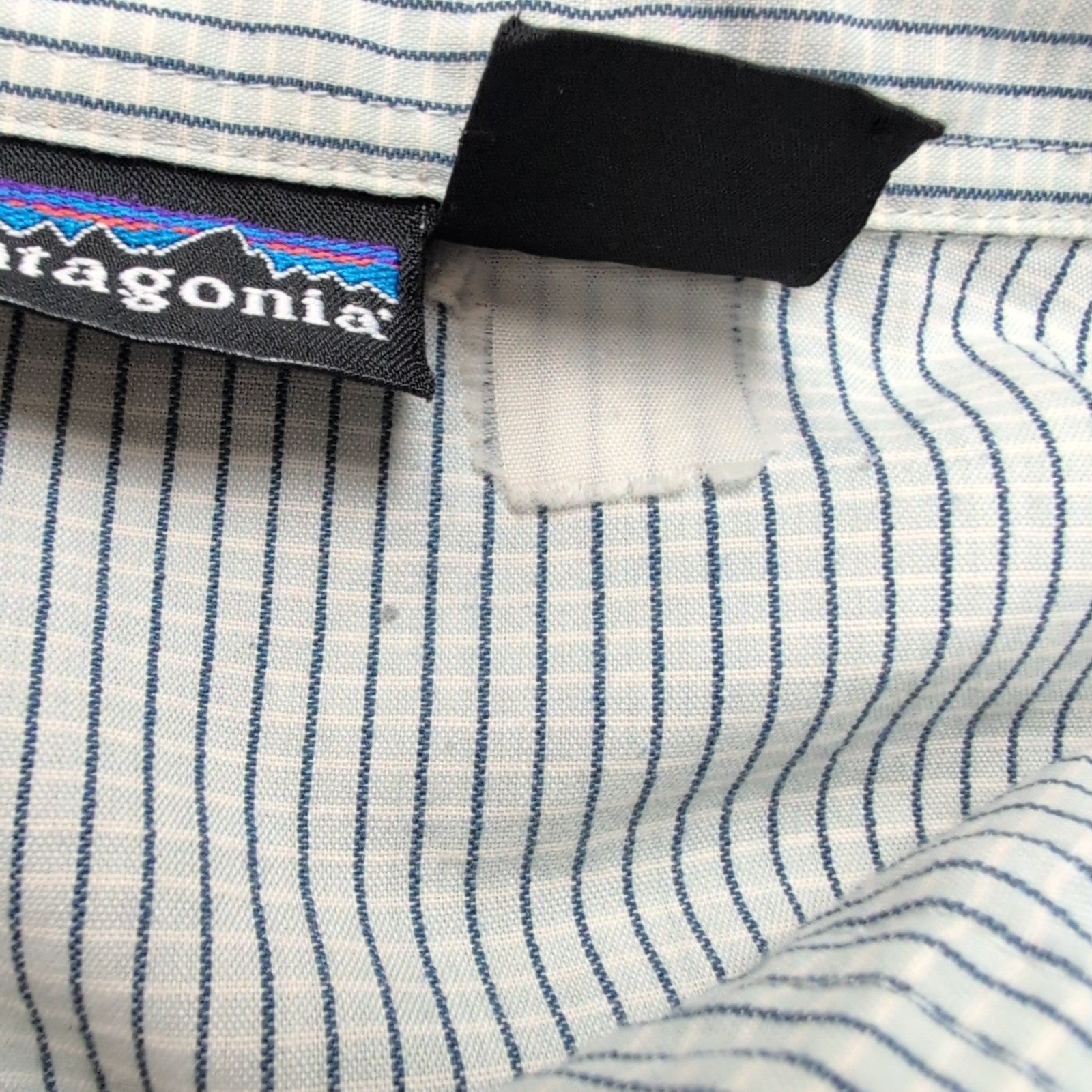 Chemise Patagonia L Bleu Carreaux Manches Courtes Poche Logo Vintage