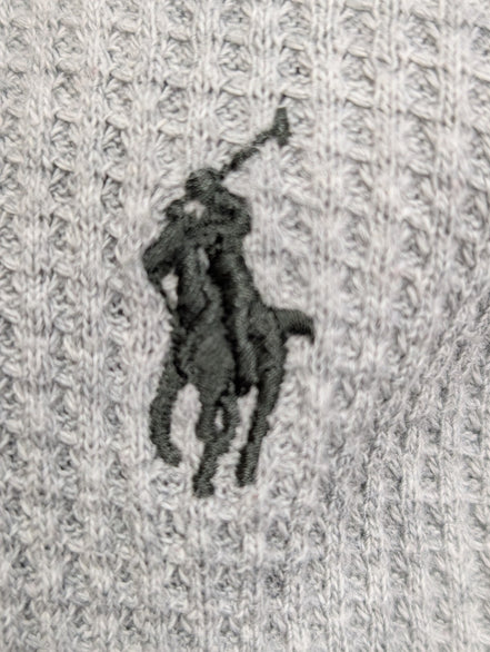 Sweat à capuche Polo Ralph Lauren M gris chiné logo noir coton hoodie