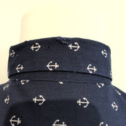 Chemise H&M bleu marine motifs ancres blanches manches longues M