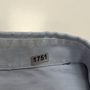 Chemise Burberry L/XL Bleu Clair Logo Brodé Boutons Gravés Coton Manches longues
