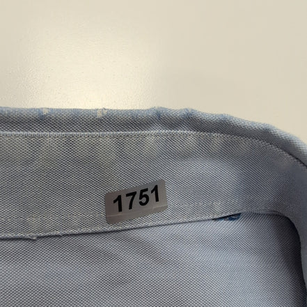 Chemise Burberry L/XL Bleu Clair Logo Brodé Boutons Gravés Coton Manches longues