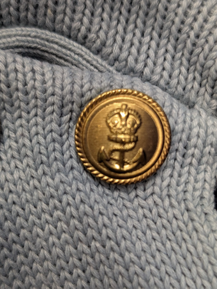Pull LAUREN Ralph Lauren femme XL coton bleu marine rayures écusson brodé