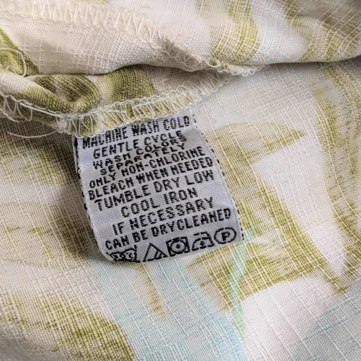 Chemise hawaïenne Tommy Bahama XL beige verte fleurie 100% soie manches courtes