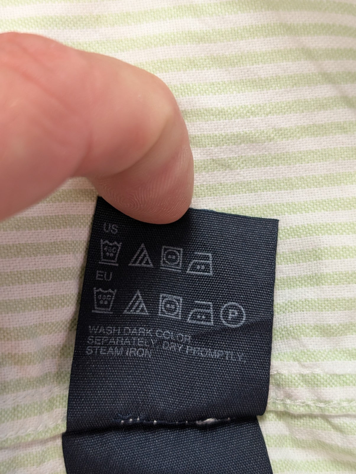 Chemise Tommy Hilfiger verte à rayures taille L #273msch