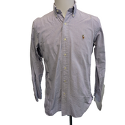 Chemise Ralph Lauren S Lilas Uni Oxford Coton Logo Marron