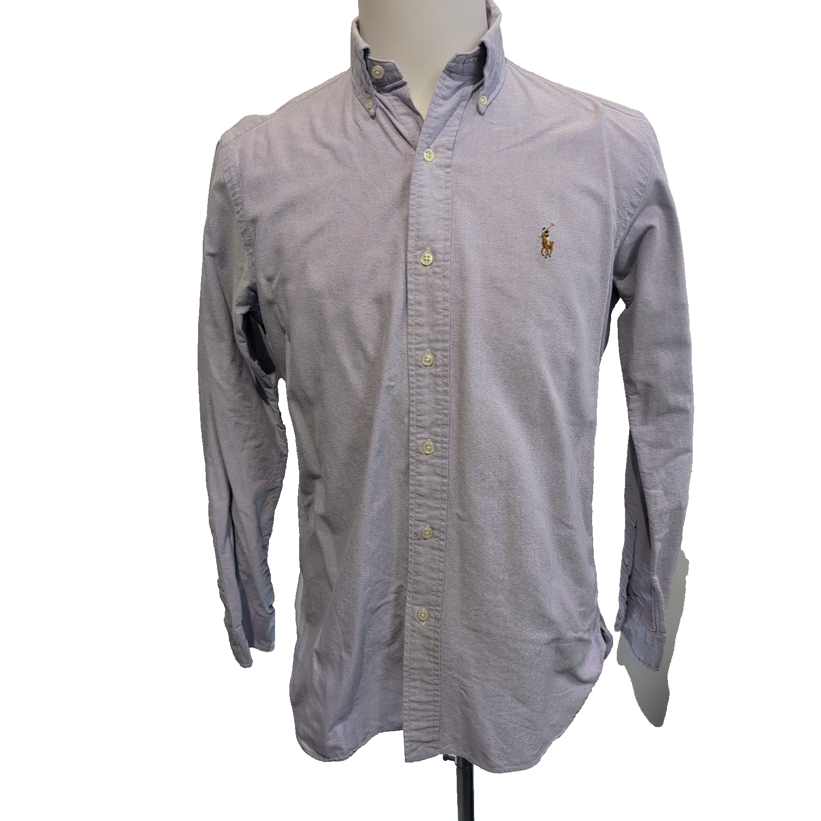 Chemise Ralph Lauren S Lilas Uni Oxford Coton Logo Marron