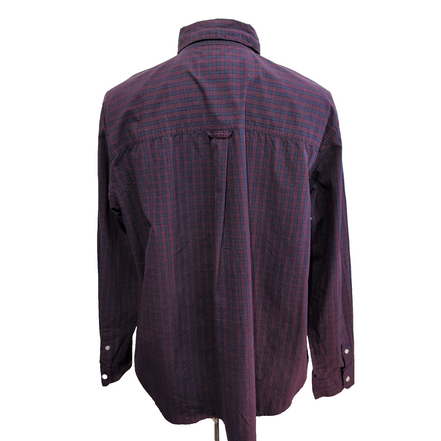 Chemise Chaps Easycare bordeaux foncé carreaux poche logo brodé XLTG