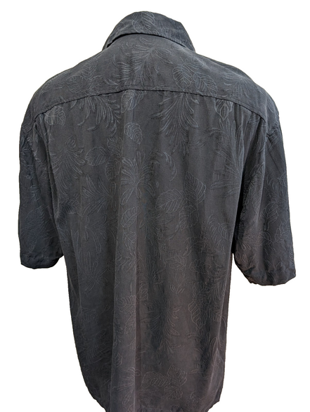 Chemise Hawaïenne JOSEPH & FEISS 100% Soie Marine Feuillage - Taille L