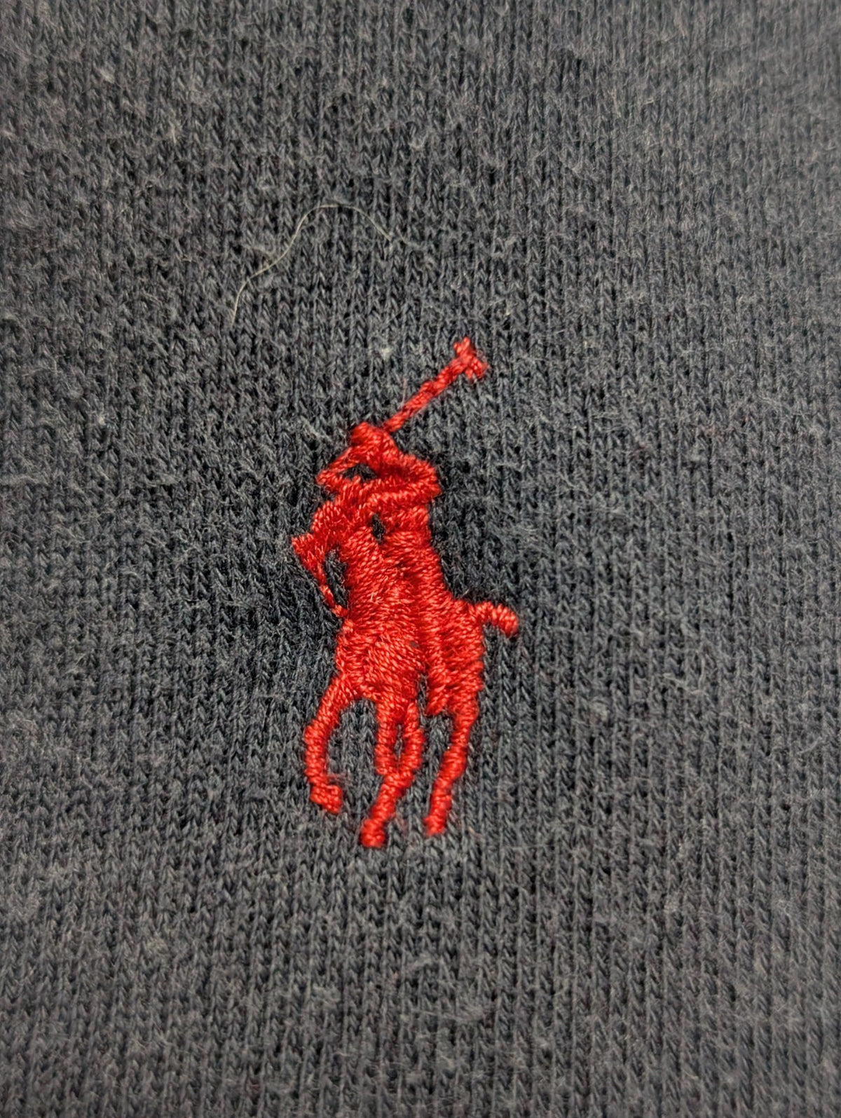Sweat Polo Ralph Lauren XXL bleu marine logo rouge brodé Made in USA col rond