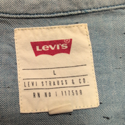 Chemise Levi's L Bleu Clair Moucheté 100% Coton Logo Manches Courtes