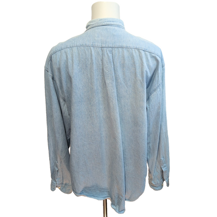Hard Rock Cafe chemise vintage jean bleu clair logo brodé XL