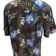 Chemise Hawaïenne Island Shores - 100% Soie Lavable - Marron Floral - Taille M