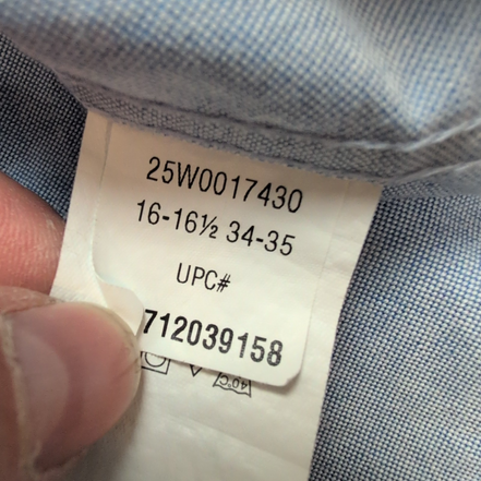 Chemise Chaps Oxford Bleu Clair Coton Manches Longues Taille L