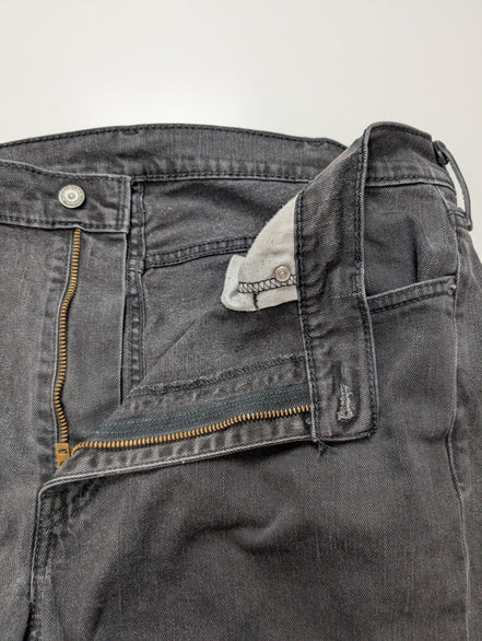 Jean Levi's 514 Vintage Homme W38 L32 Noir Denim Stretch Straight Fit Droit