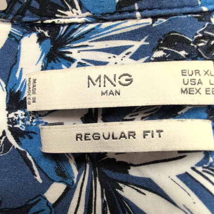 Chemise Hawaïenne Manches Courtes MNG Floral Bleu Danseuse XL