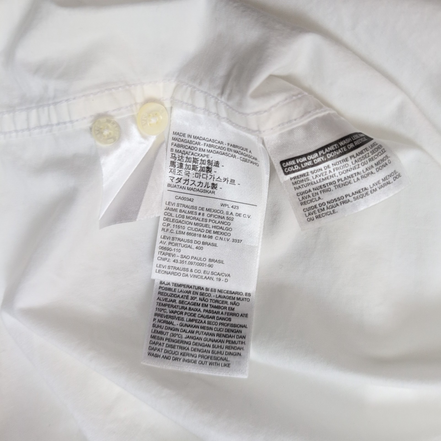 Levi's Chemise Blanche Manches Longues Coton Homme Taille XXL