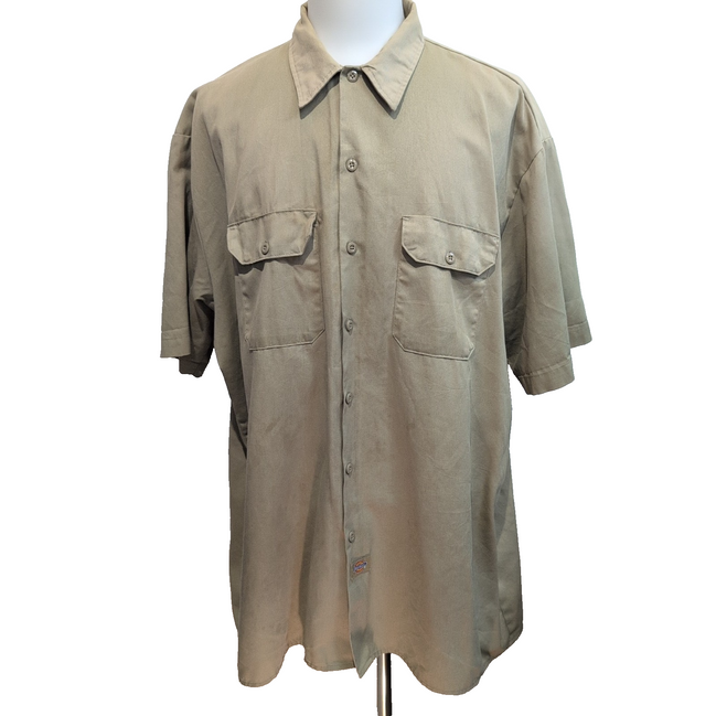 Chemise Dickies 3XL Made in Honduras Beige Workwear Manches Courtes