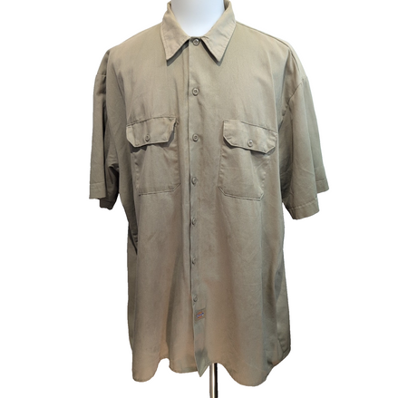 Chemise Dickies 3XL Made in Honduras Beige Workwear Manches Courtes