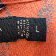Chemise Hawaïenne Nautica XL Lin Coton Orange Saumon Coquillages manches courtes