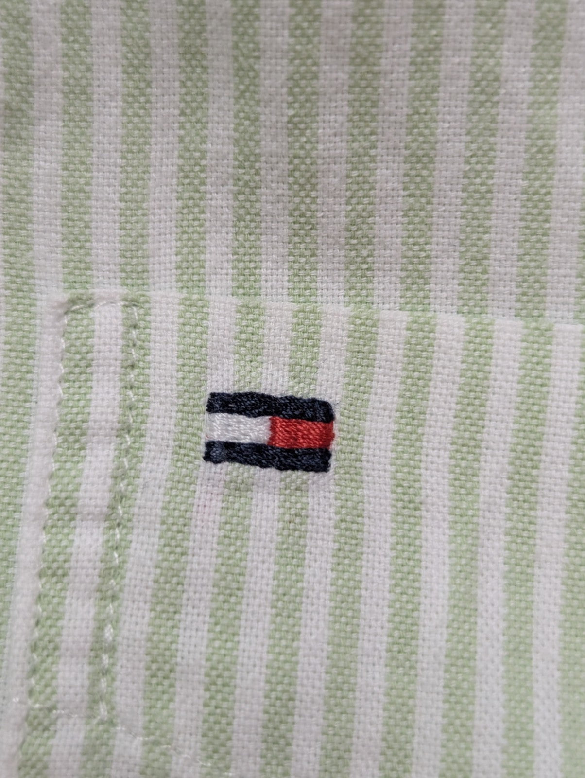 Chemise Tommy Hilfiger verte à rayures taille L #273msch