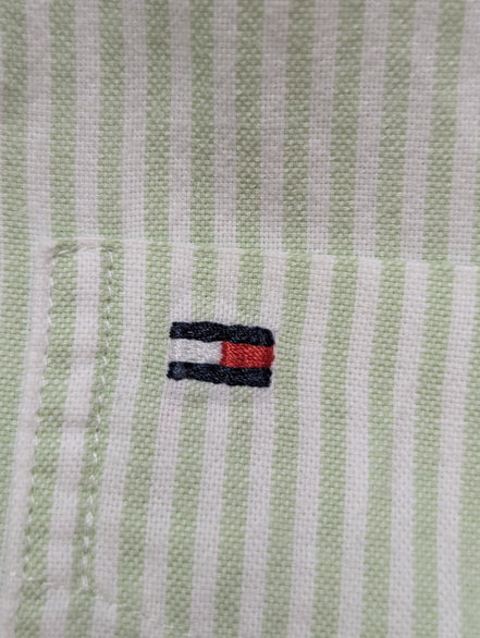 Chemise Tommy Hilfiger verte à rayures taille L #273msch
