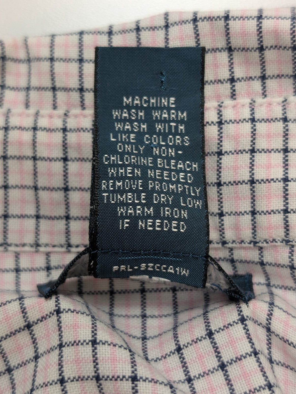 Ralph Lauren Chemise Homme M/L Rose Blanc Carreaux Gingham Manches Longues Custo