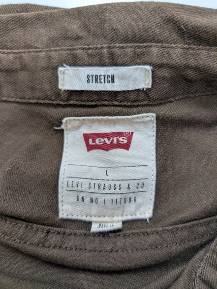 Chemise LEVI'S Marron Coton Stretch Manches Longues - Taille L