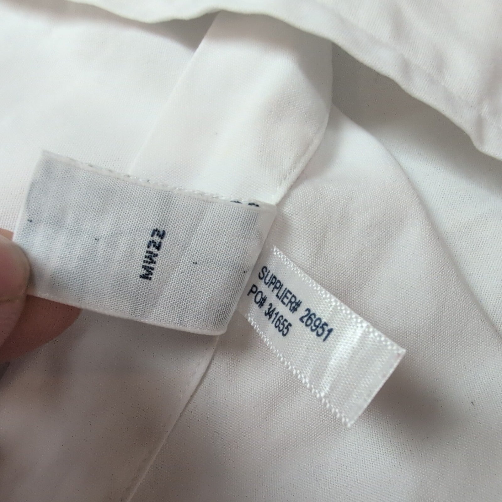 Chemise Ralph Lauren Classic Fit XL Blanc Uni Logo Bleu Marine manches longues