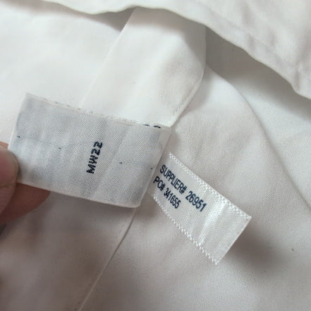 Chemise Ralph Lauren Classic Fit XL Blanc Uni Logo Bleu Marine manches longues
