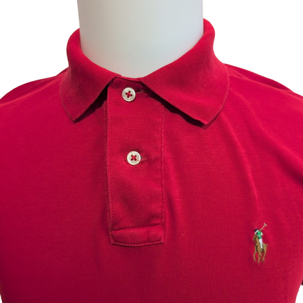 Polo Ralph Lauren Homme M Rouge Logo Marron Polo Manches Courtes