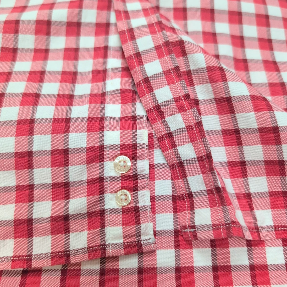 Chemise Lacoste XL Rouge Blanc Carreaux Coton Logo Vert Poche manches longues