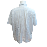 Chemise Guayabera Cuba Panama XL Blanche Brodée Vintage Zip manches courtes