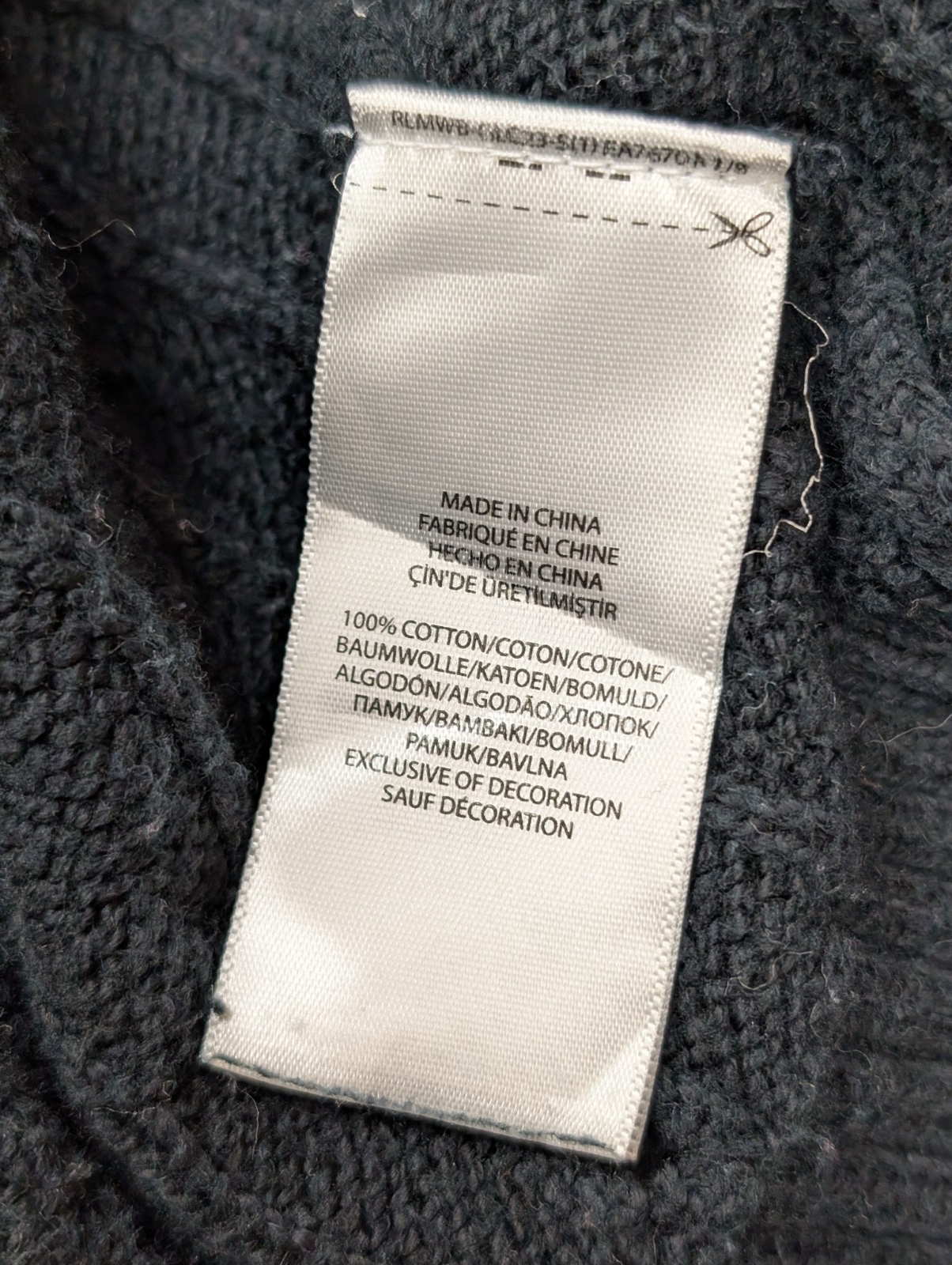 Pull Polo Ralph Lauren Torsadé Noir Logo Gris - Taille XL / XXL