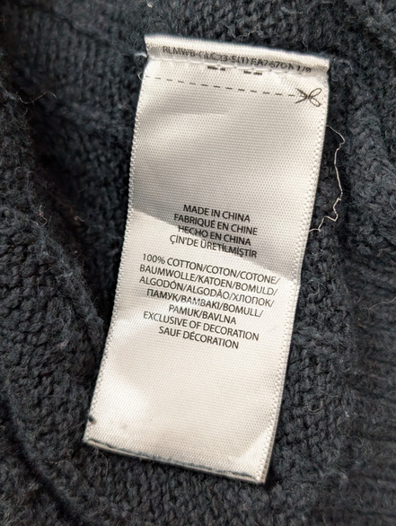 Pull Polo Ralph Lauren Torsadé Noir Logo Gris - Taille XL / XXL