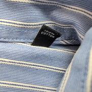 Chemise Sean John XL/XXL Bleue Rayures Blanches 100% Coton Manches Longues