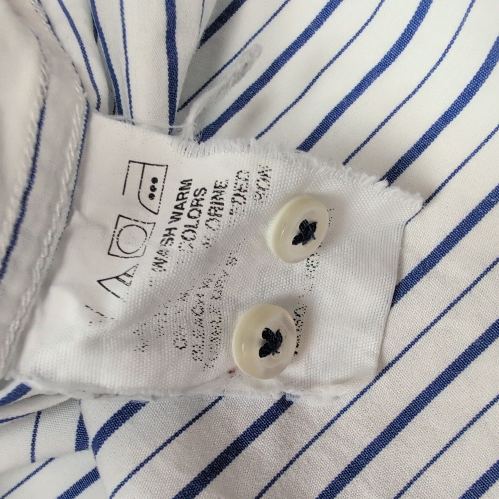 Chemise Tommy Hilfiger L Blanc Bleu Rayures Coton Regular Fit manches longues